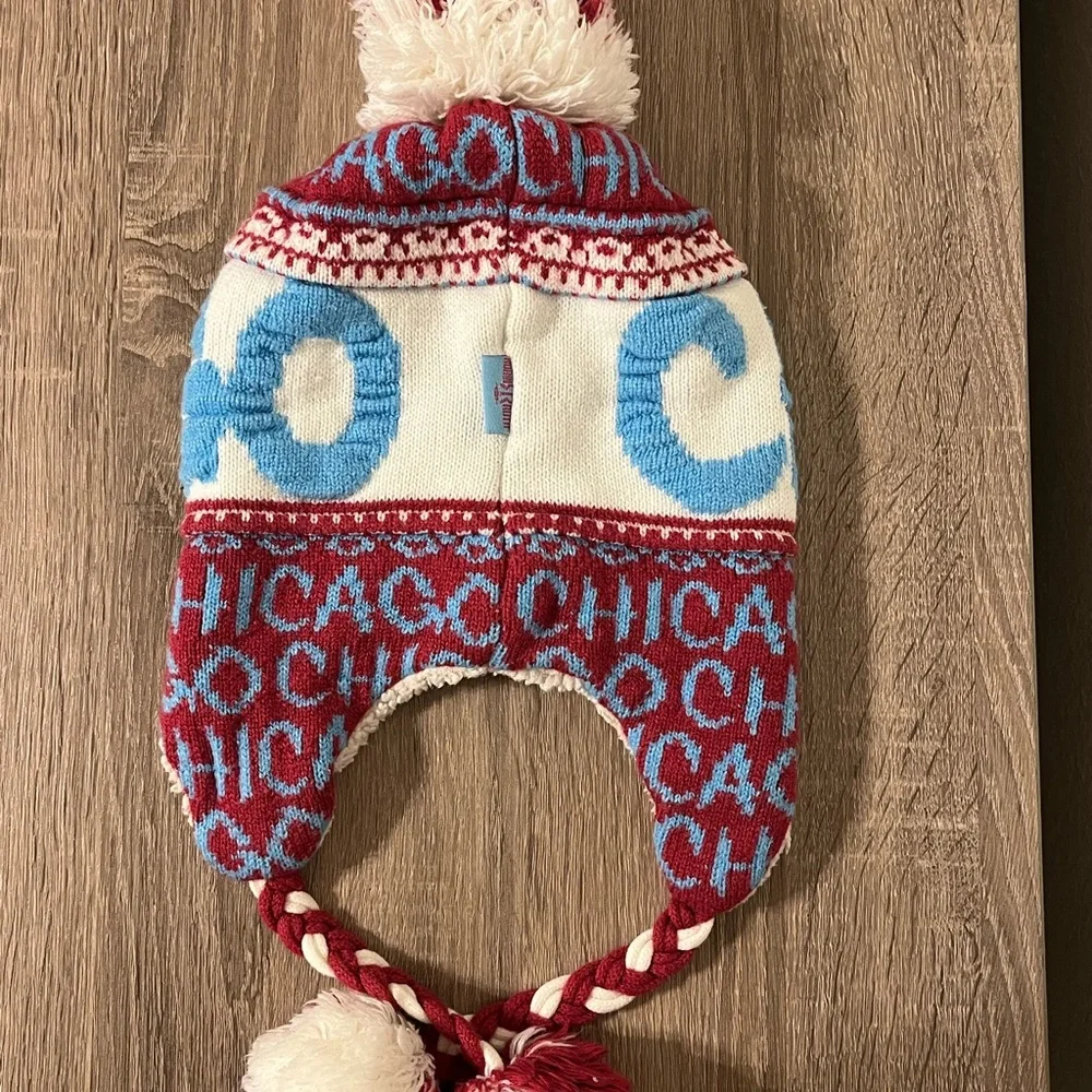 Robin Ruth Red and Blue Chicago Winter Hat - Picture 3 of 9